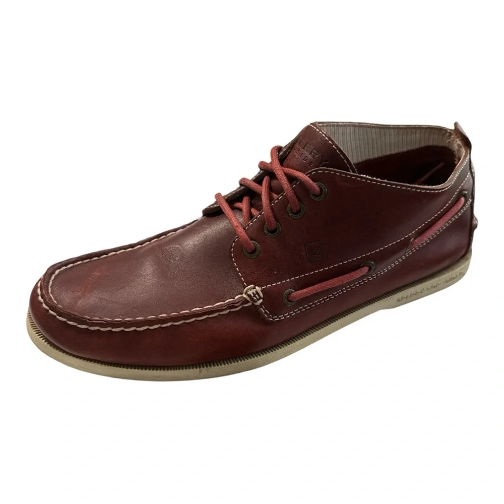 Sperry Oxblood Leather Boat Shoes Men’s 12 Top-Sider Deck Moc Toe Nautical